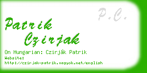 patrik czirjak business card